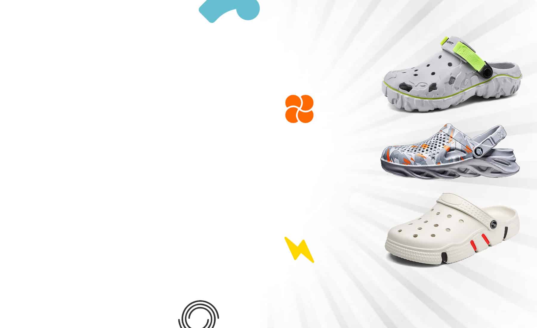 Lightweight women's sporty clogs with adjustable strap, comfortable and stylish footwear.